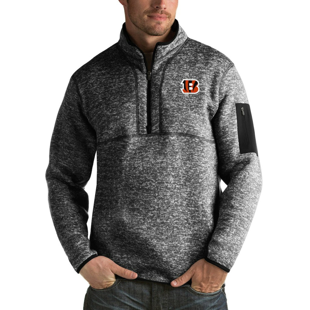 Antigua Fortune Big & Tall Quarter-Zip Pullover Jacket - Cincinnati Bengals Pullover