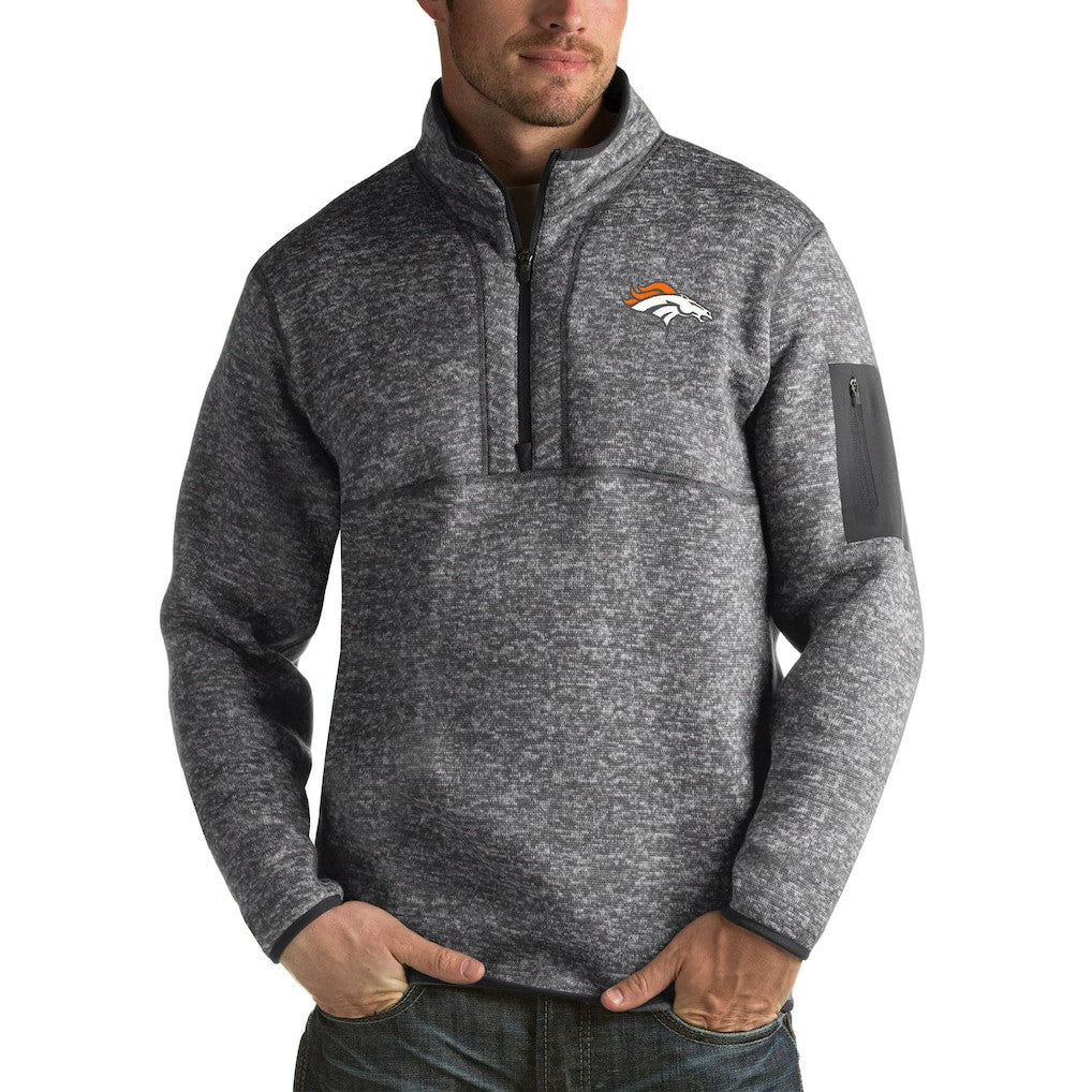 Antigua Fortune Big & Tall Quarter-Zip Pullover Jacket - Denver Broncos Pullover