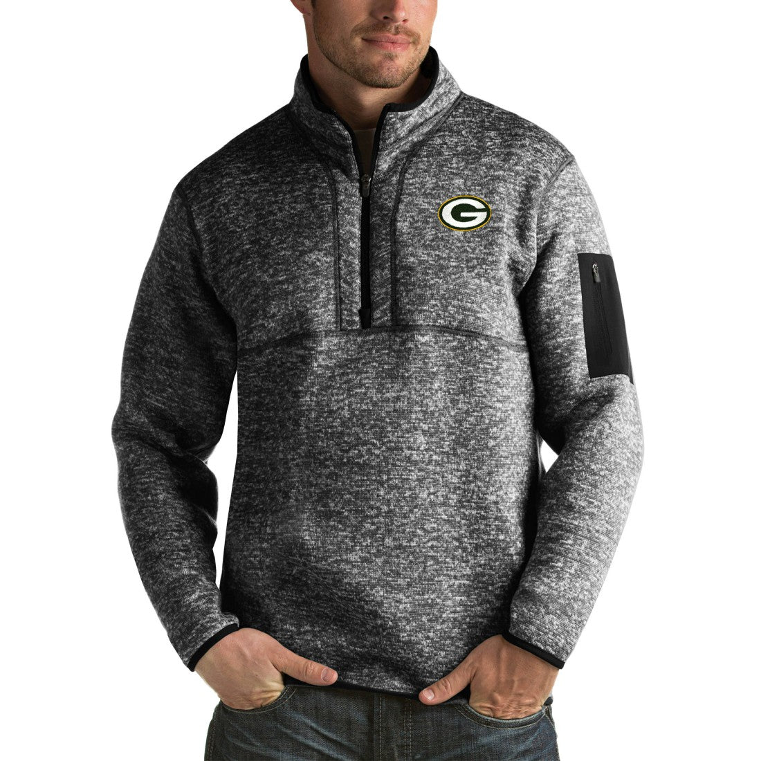Antigua Fortune Big & Tall Quarter-Zip Pullover Jacket - Green Bay Packers Pullover
