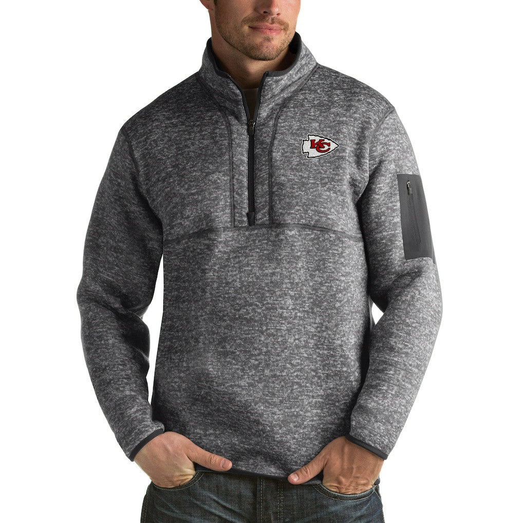 Antigua Fortune Big & Tall Quarter-Zip Pullover Jacket - Kansas City Chiefs Pullover