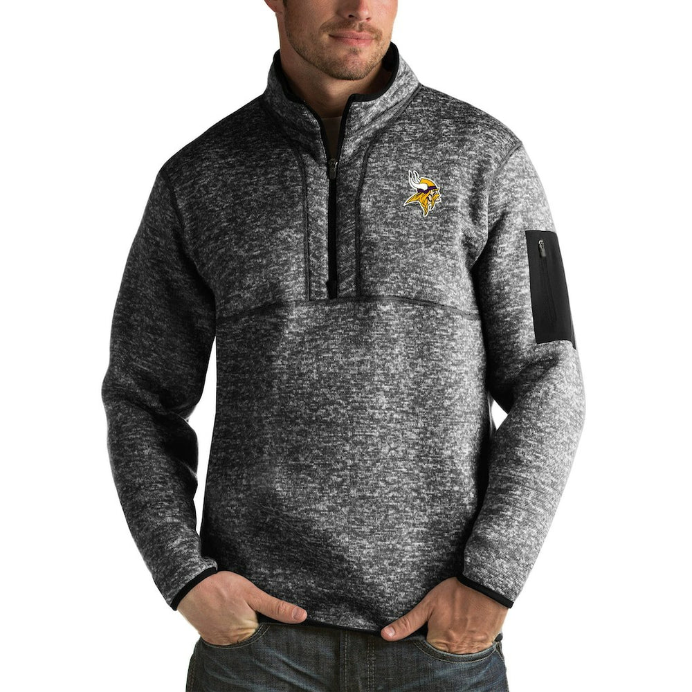 Antigua Fortune Big & Tall Quarter-Zip Pullover Jacket - Minnesota Vikings Pullover