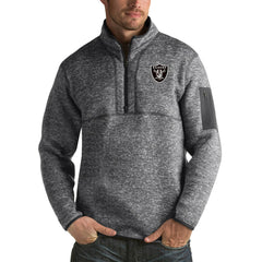 Antigua Fortune Big & Tall Quarter-Zip Pullover Jacket - Las Vegas Raiders Pullover