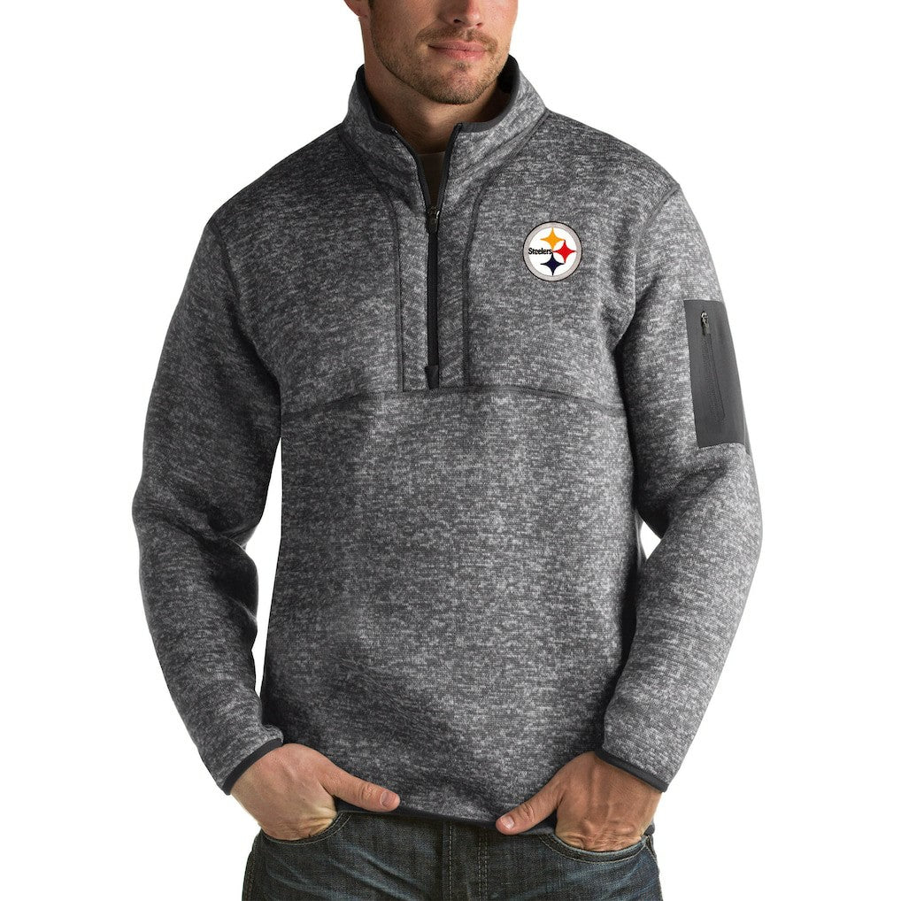 Antigua Fortune Big & Tall Quarter-Zip Pullover Jacket - Pittsburgh Steelers Pullover
