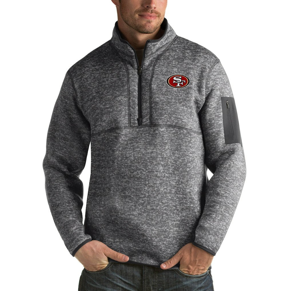 Antigua Fortune Big & Tall Quarter-Zip Pullover Jacket - San Francisco 49ers Pullover