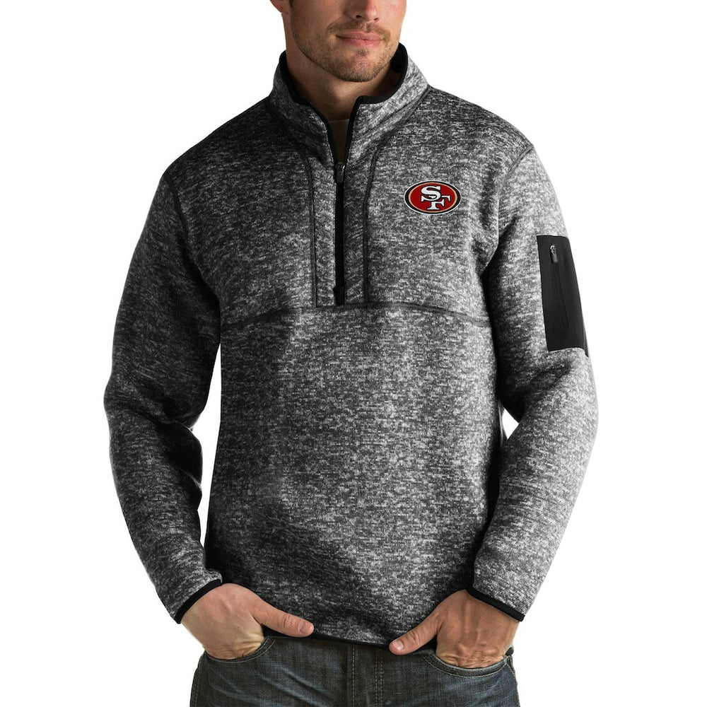 Antigua Fortune Big & Tall Quarter-Zip Pullover Jacket - San Francisco 49ers Pullover