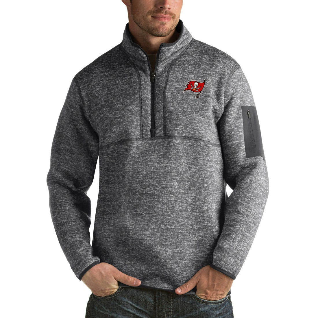 Antigua Fortune Big & Tall Quarter-Zip Pullover Jacket - Tampa Bay Buccaneers Pullover