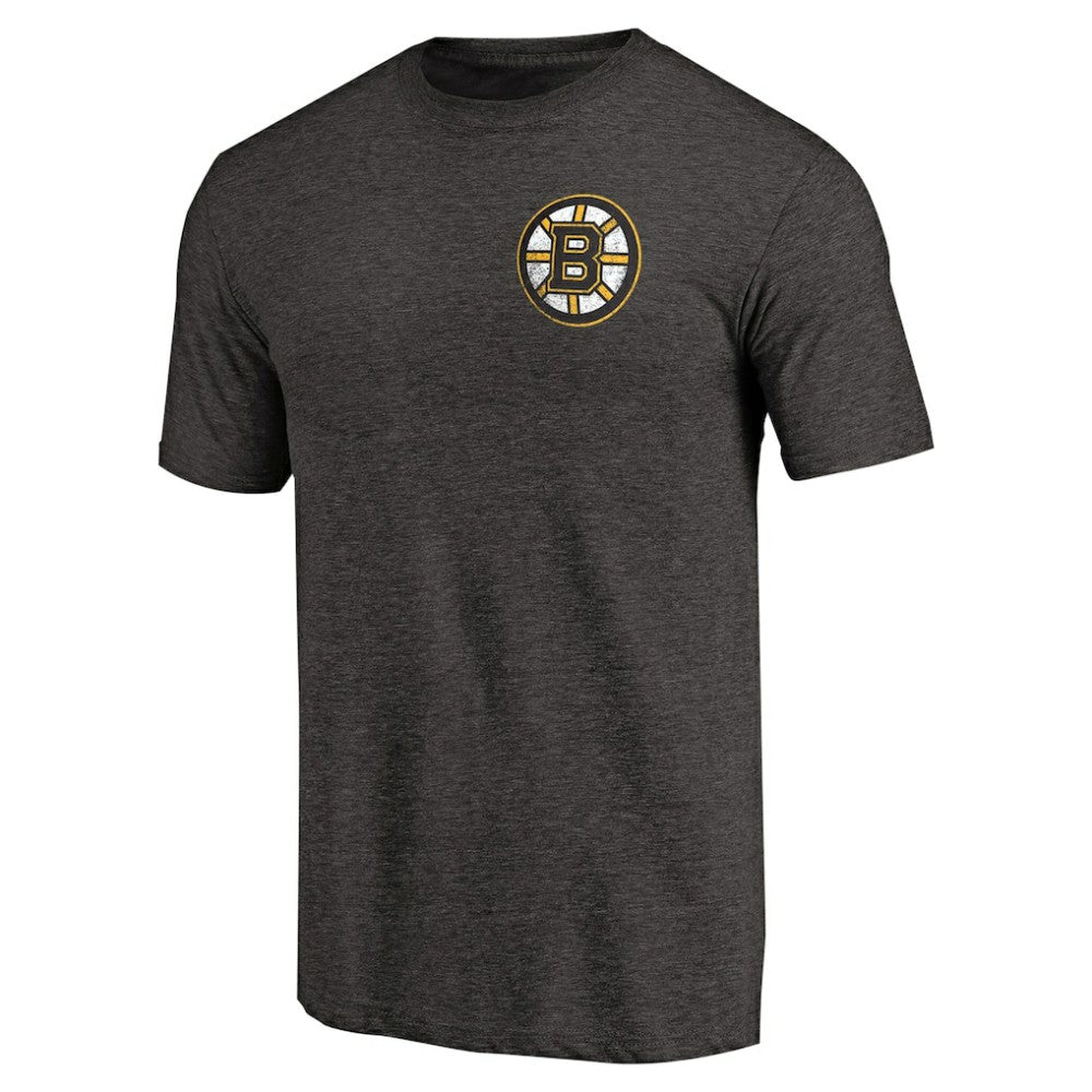 NHL Boston Bruins Primary Logo Left Chest Distressed Tri-Blend T-Shirt