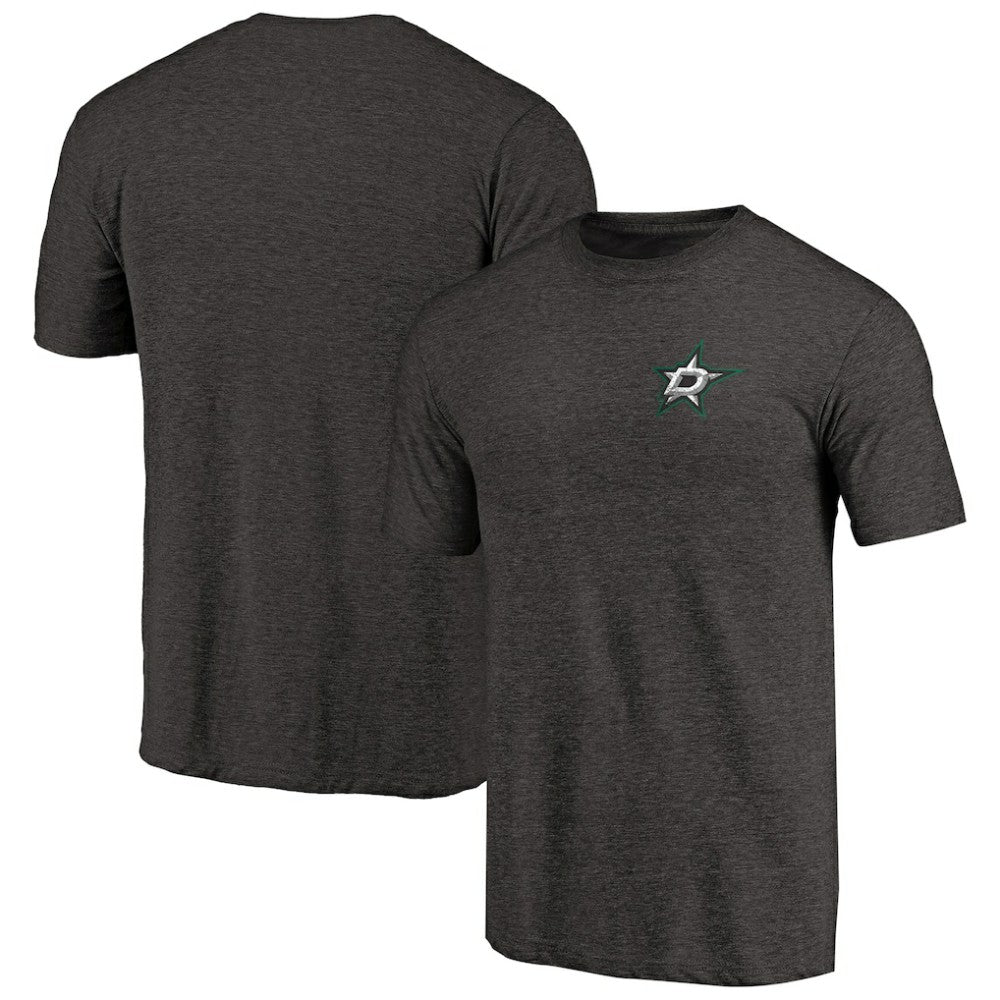 NHL Dallas Stars Primary Logo Left Chest Distressed Tri-Blend T-Shirt