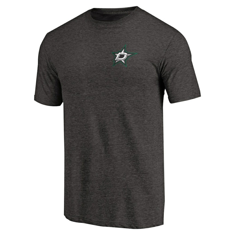 NHL Dallas Stars Primary Logo Left Chest Distressed Tri-Blend T-Shirt