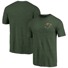 NHL Minnesota Wild Primary Logo Left Chest Distressed Tri-Blend T-Shirt