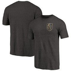 NHL Vegas Golden Knights Primary Logo Left Chest Distressed Tri-Blend T-Shirt