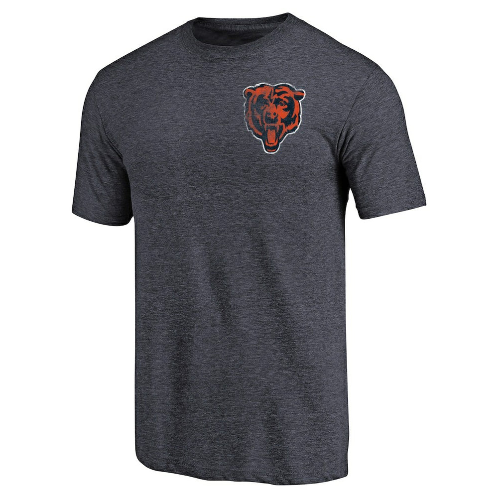 Primary Logo Left Chest Distressed Tri-Blend T-Shirt - Chicago Bears T-shirts