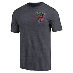 Primary Logo Left Chest Distressed Tri-Blend T-Shirt - Chicago Bears T-shirts