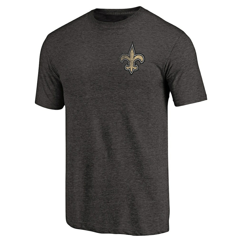 Primary Logo Left Chest Distressed Tri-Blend T-Shirt - New Orleans Saints T-shirts