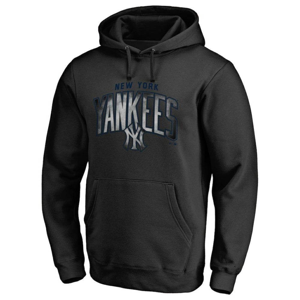 Black New York Yankees Arch Smoke Pullover Hoodie