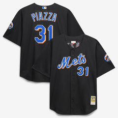 Black Mike Piazza New York Mets Mitchell & Ness Big & Tall Cooperstown Mesh Batting Practice Jersey