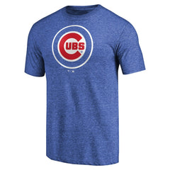 Royal Chicago Cubs Team Wordmark Tri-Blend T-Shirt