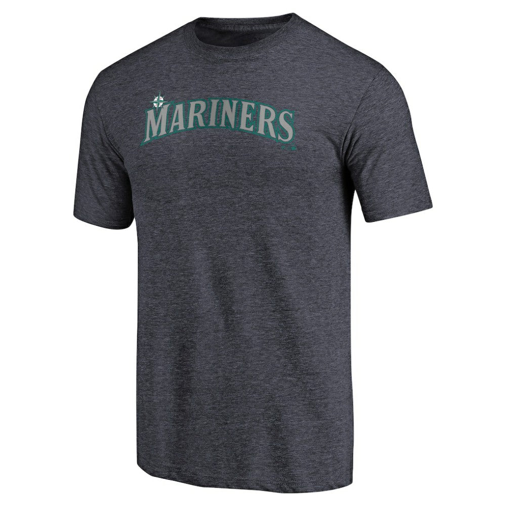 Navy Seattle Mariners Team Wordmark Tri-Blend T-Shirt