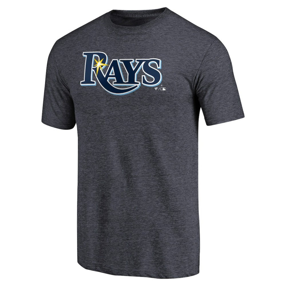 Navy Tampa Bay Rays Team Wordmark Tri-Blend T-Shirt