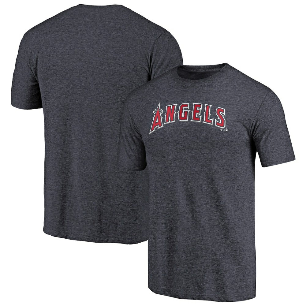 Navy Los Angeles Angels Team Wordmark Tri-Blend T-Shirt