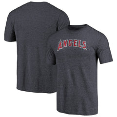 Navy Los Angeles Angels Team Wordmark Tri-Blend T-Shirt