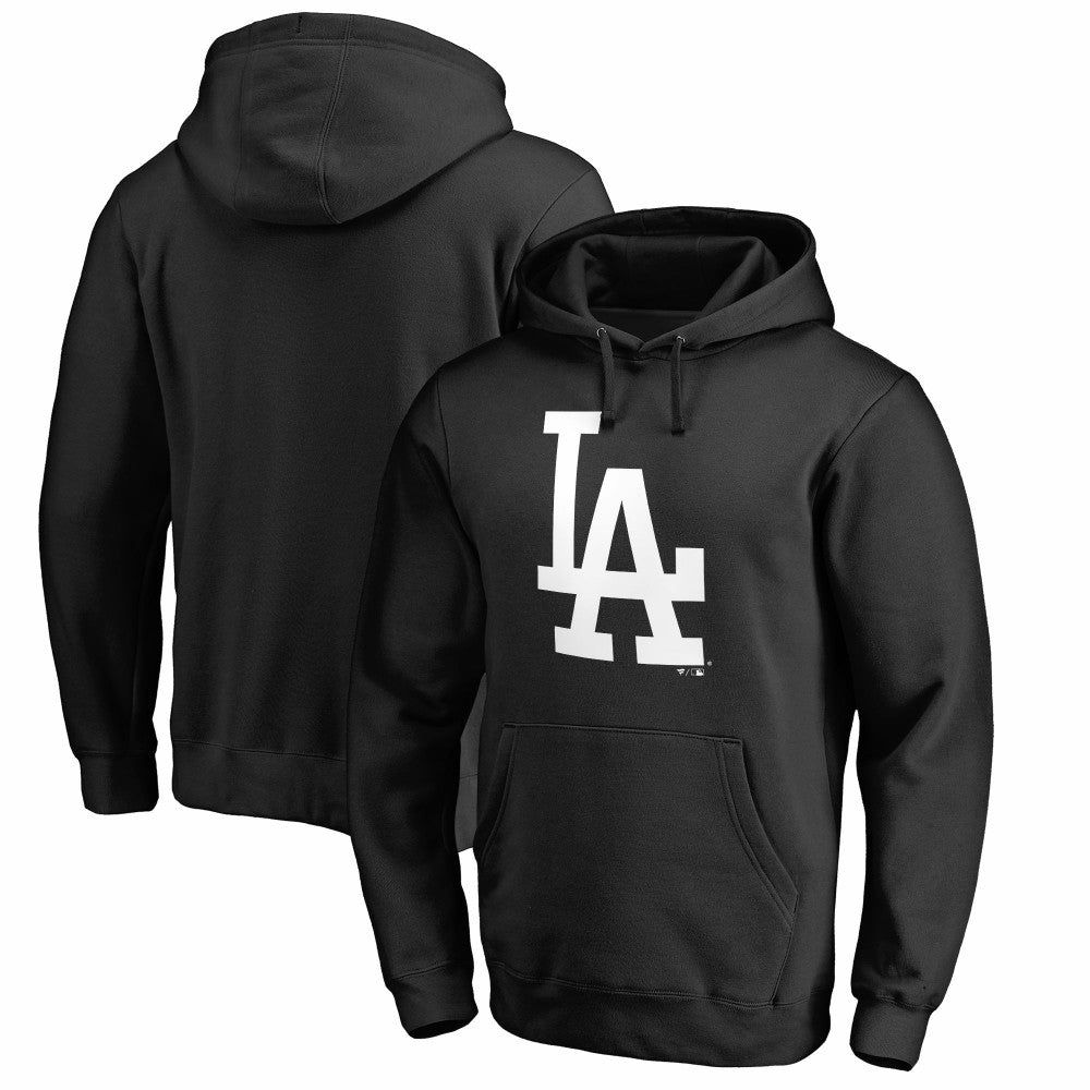 Black Los Angeles Dodgers Official Logo Fitted Pullover Hoodie