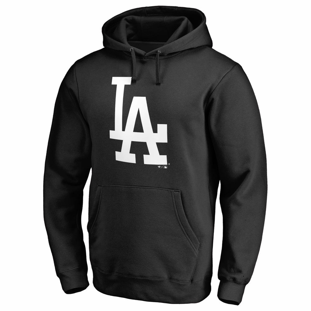 Black Los Angeles Dodgers Official Logo Fitted Pullover Hoodie