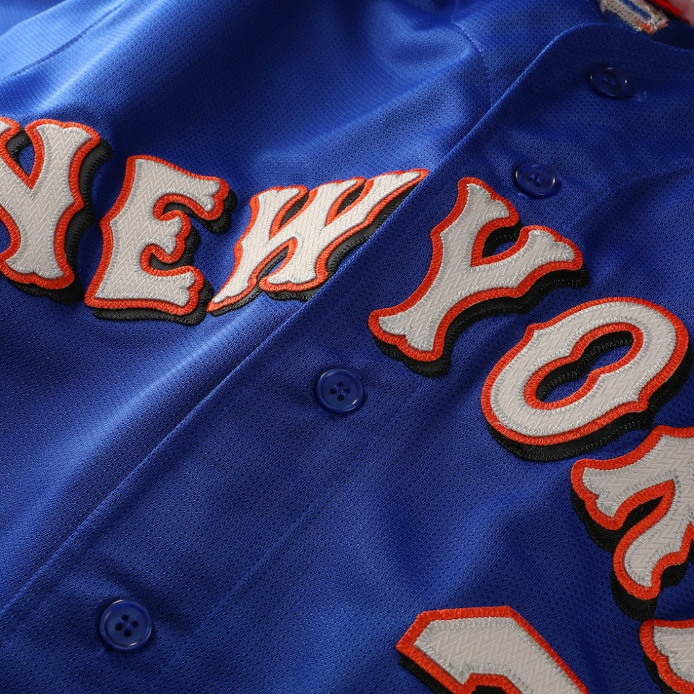 Royal Mike Piazza New York Mets Mitchell & Ness Cooperstown Collection Mesh Batting Practice Button-Up Jersey