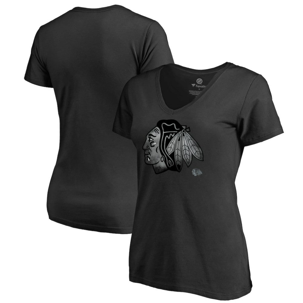 NHL Chicago Blackhawks Women's Core Smoke V-Neck T-Shirt