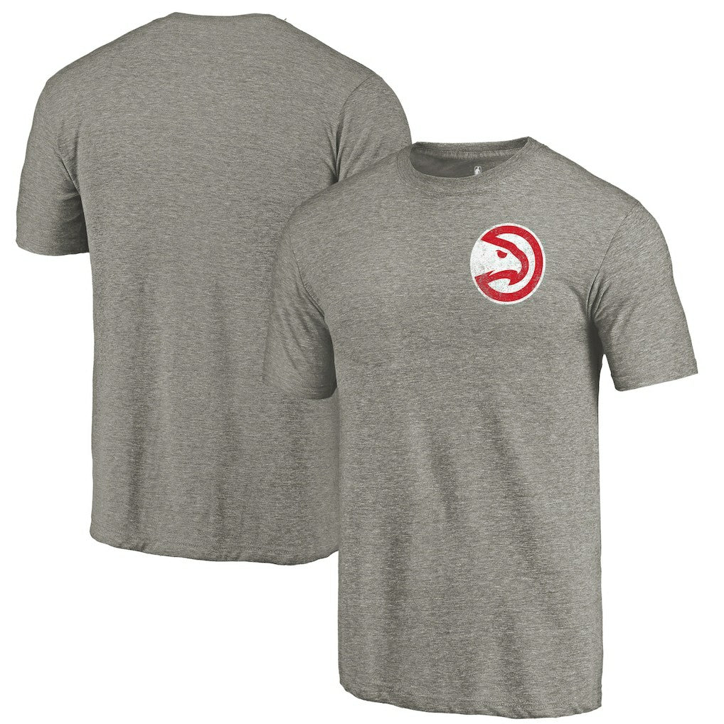 Atlanta Hawks Primary Logo Left Chest Distressed Tri-Blend T-Shirt