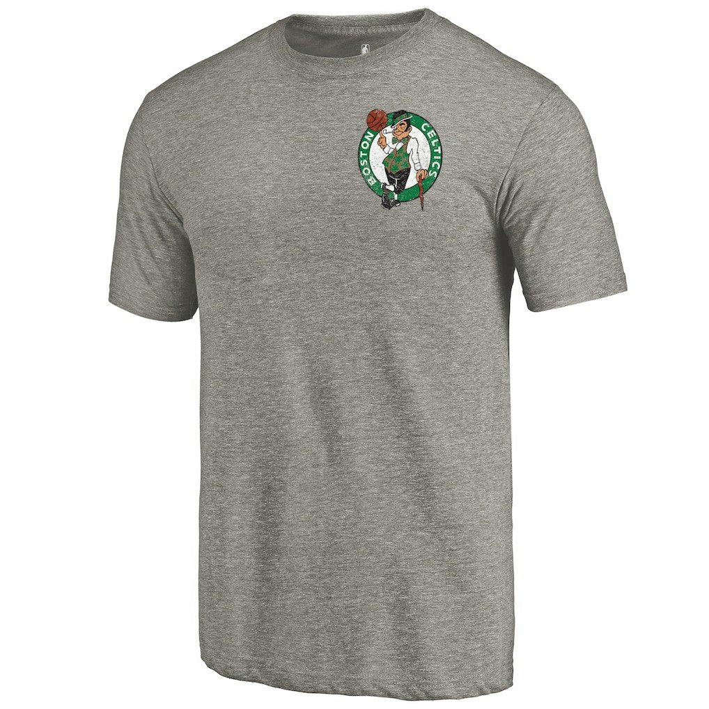 Boston Celtics Primary Logo Left Chest Distressed Tri-Blend T-Shirt