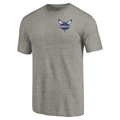 Charlotte Hornets Primary Logo Left Chest Distressed Tri-Blend T-Shirt