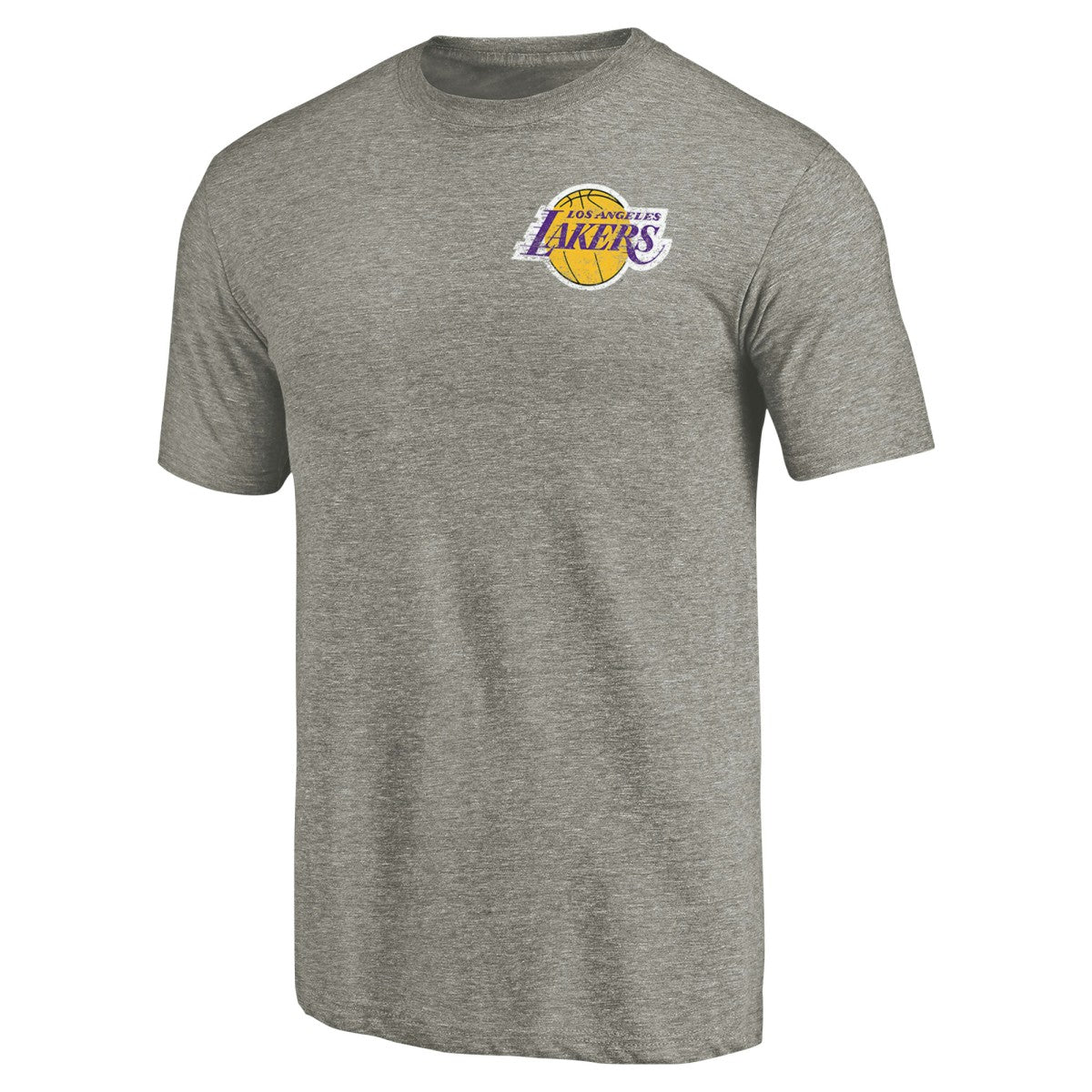 Los Angeles Lakers Primary Logo Left Chest Distressed Tri-Blend T-Shirt