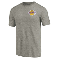 Los Angeles Lakers Primary Logo Left Chest Distressed Tri-Blend T-Shirt