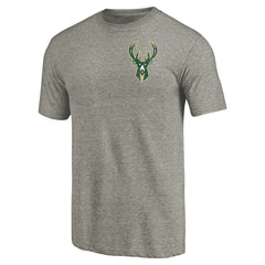 Milwaukee Bucks Primary Logo Left Chest Distressed Tri-Blend T-Shirt