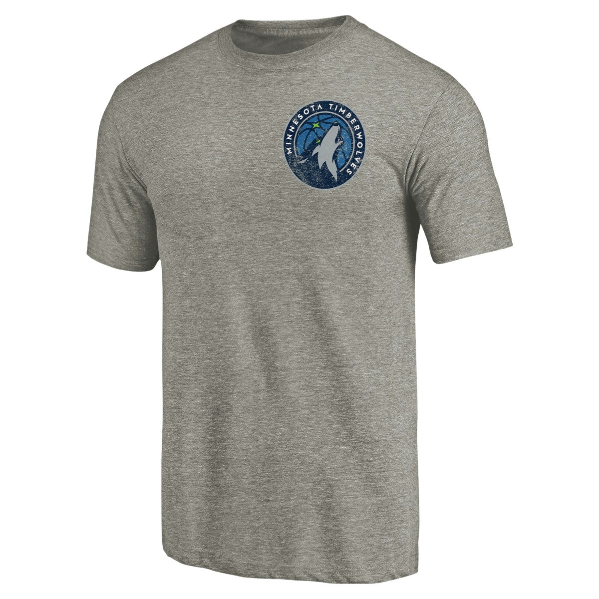 Minnesota Timberwolves Primary Logo Left Chest Distressed Tri-Blend T-Shirt