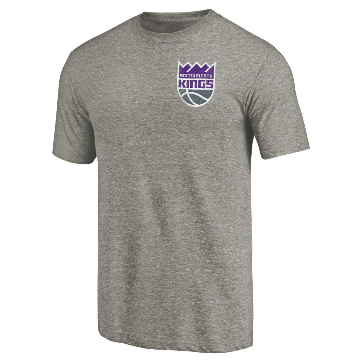 Sacramento Kings Primary Logo Left Chest Distressed Tri-Blend T-Shirt