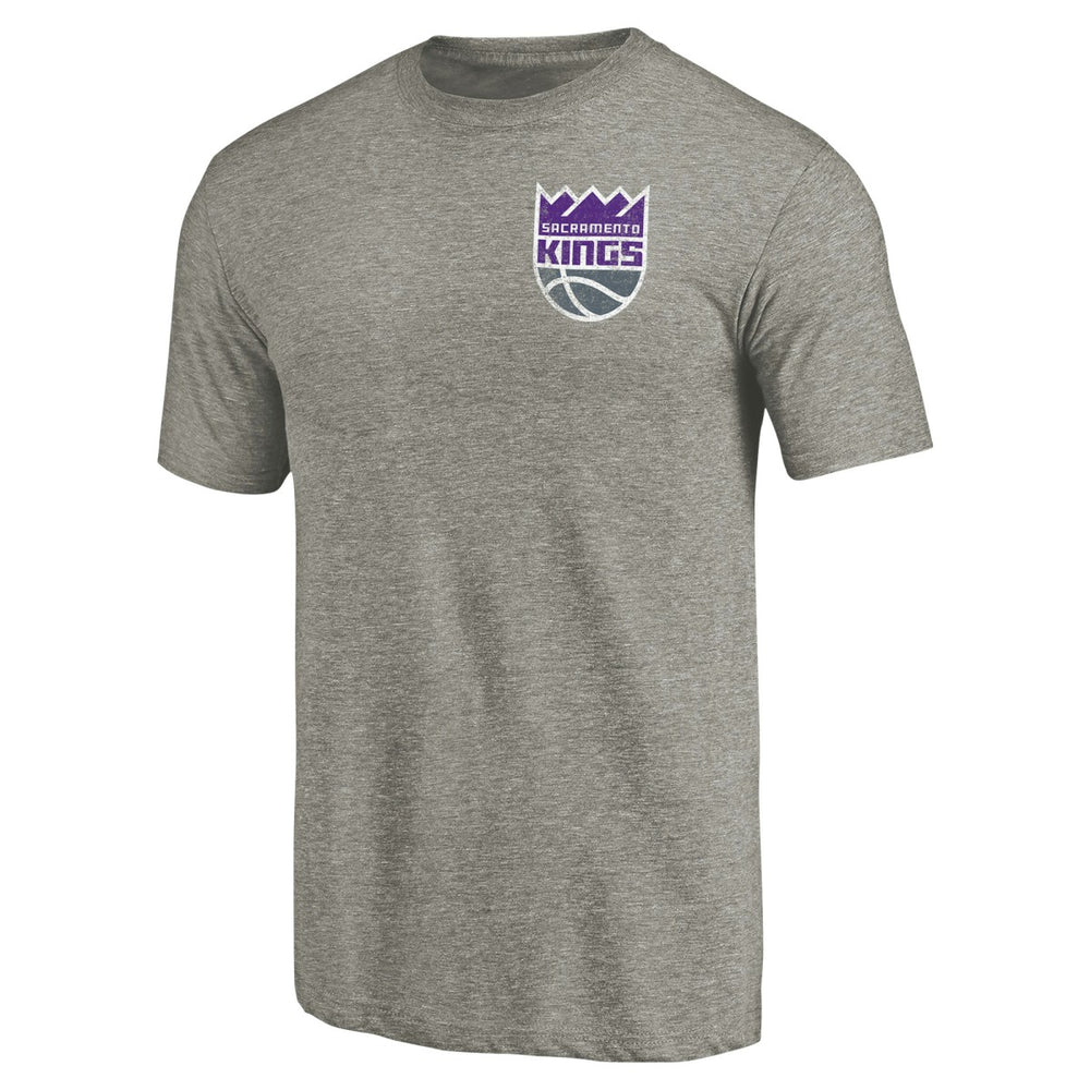 Sacramento Kings Primary Logo Left Chest Distressed Tri-Blend T-Shirt