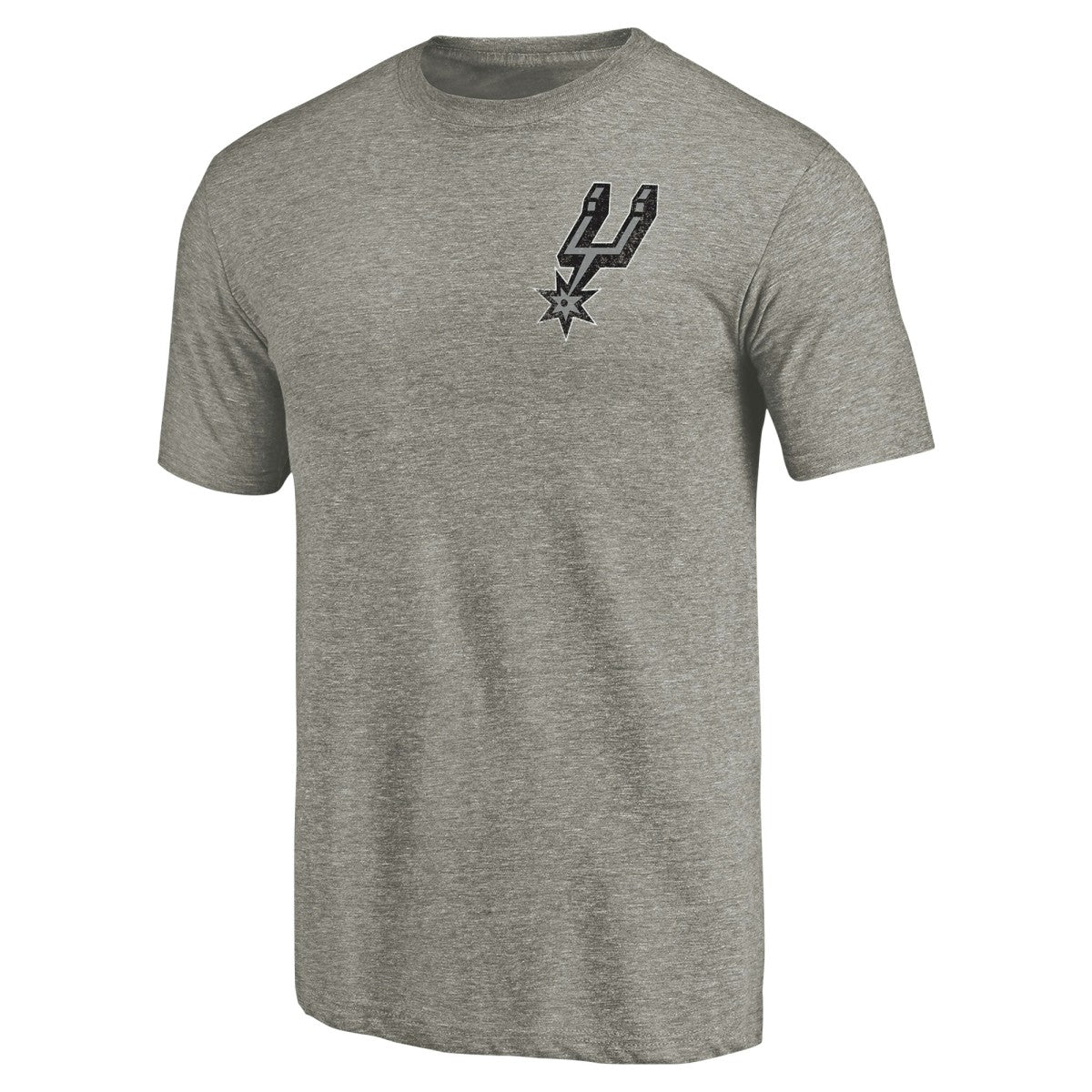 San Antonio Spurs Primary Logo Left Chest Distressed Tri-Blend T-Shirt