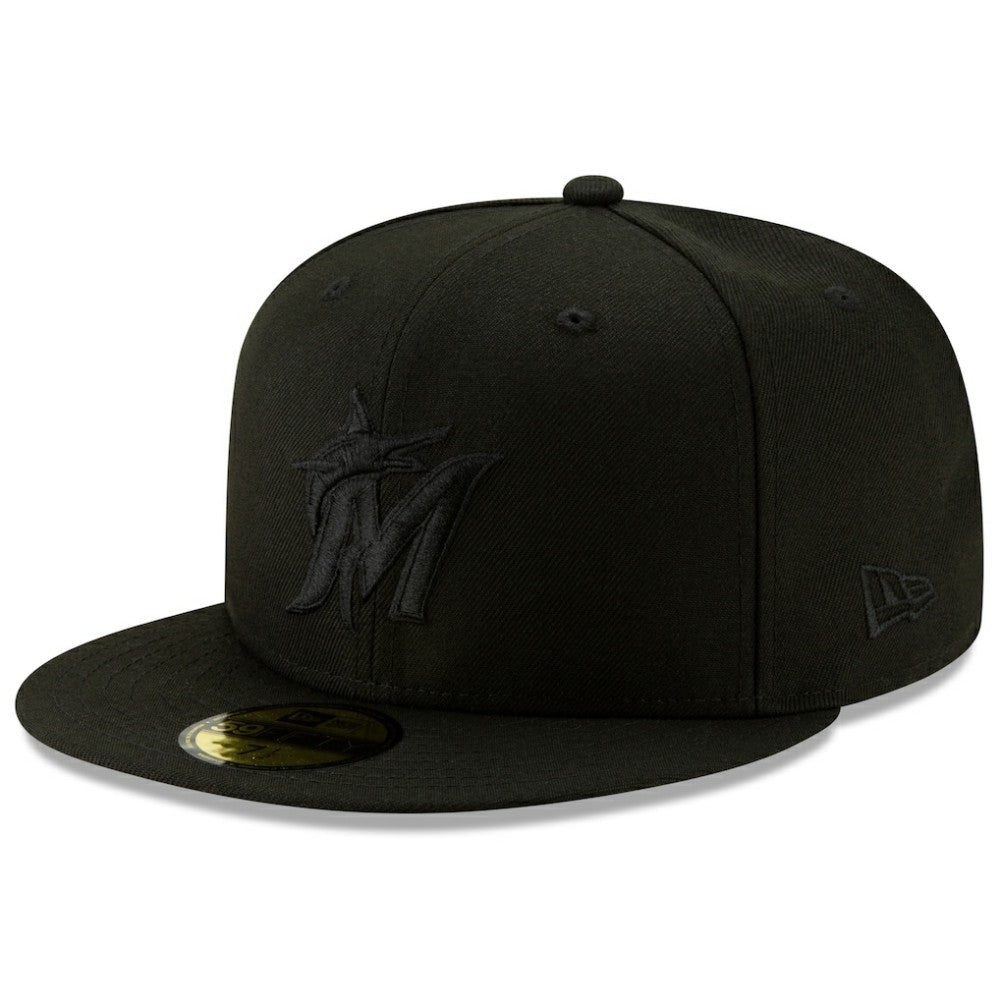 Black Miami Marlins New Era 2019 Black-on-Black 59FIFTY Fitted Hat