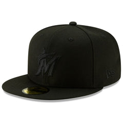 Black Miami Marlins New Era 2019 Black-on-Black 59FIFTY Fitted Hat