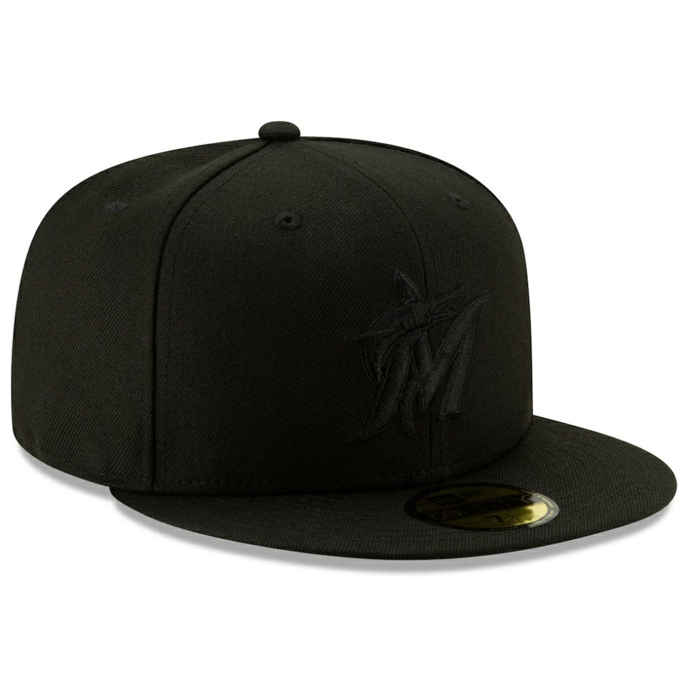 Black Miami Marlins New Era 2019 Black-on-Black 59FIFTY Fitted Hat