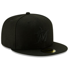 Black Miami Marlins New Era 2019 Black-on-Black 59FIFTY Fitted Hat