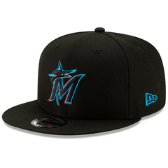 Black Miami Marlins New Era Team Color 9FIFTY Snapback Hat