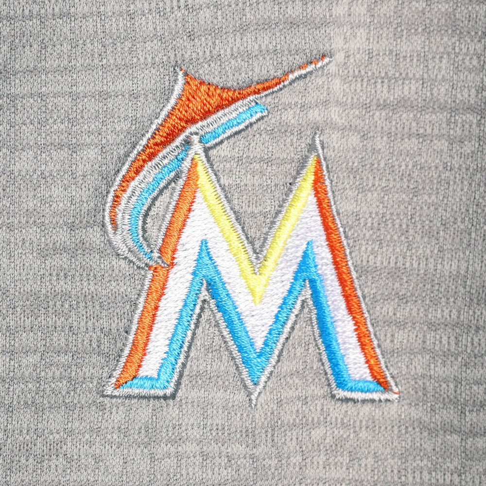 Heather Gray Miami Marlins Vineyard Vines Performance Sankaty Half-Zip Pullover Top