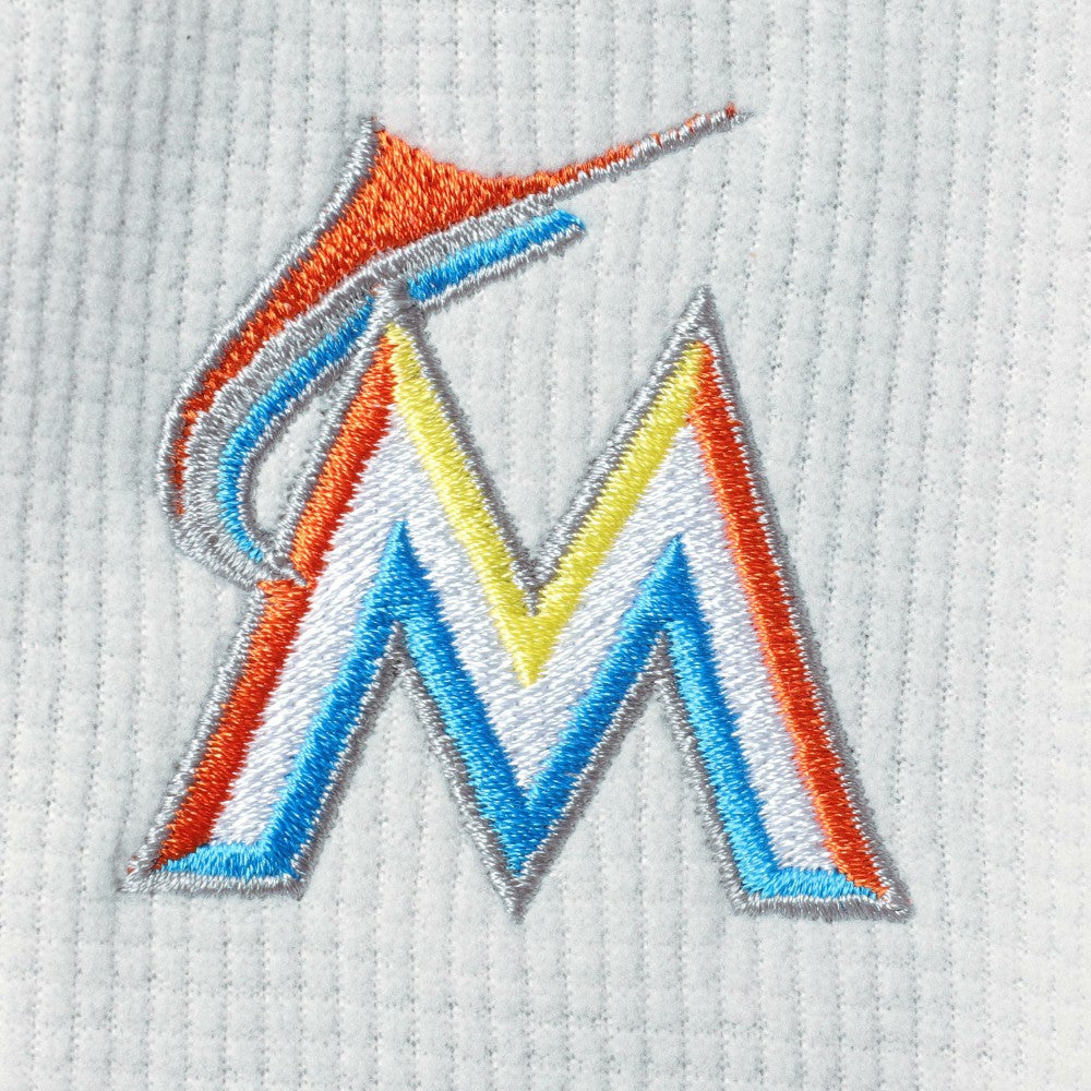 Gray Miami Marlins Vineyard Vines Women's Performance Grid Half-Zip Pullover Top