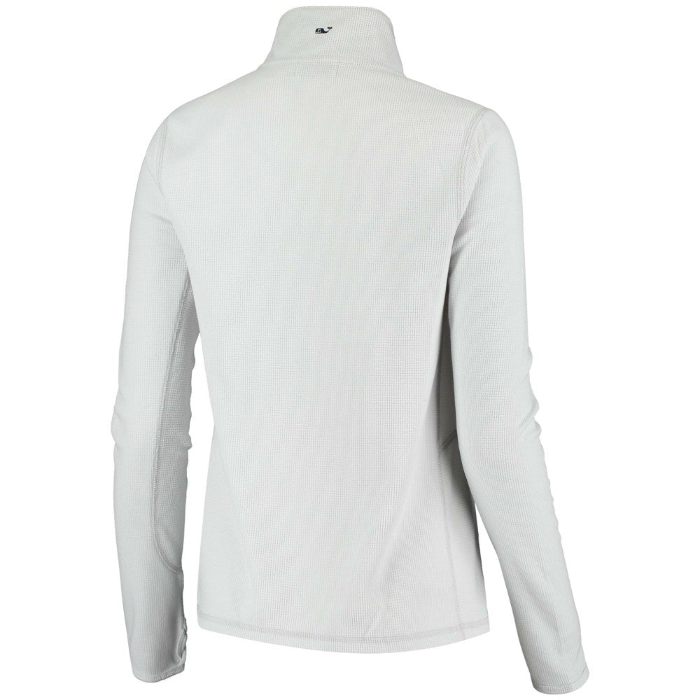 Gray Miami Marlins Vineyard Vines Women's Performance Grid Half-Zip Pullover Top