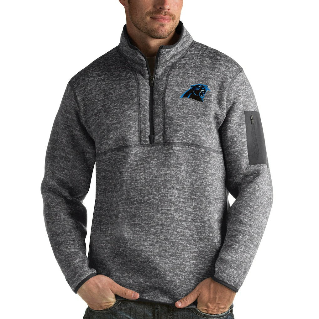 Antigua Fortune Quarter-Zip Pullover Jacket - Carolina Panthers Pullover