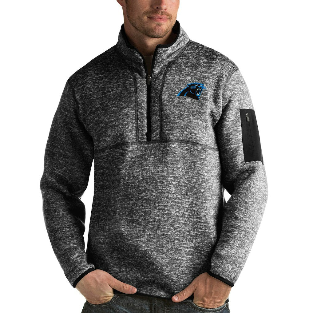 Antigua Fortune Quarter-Zip Pullover Jacket - Carolina Panthers Pullover