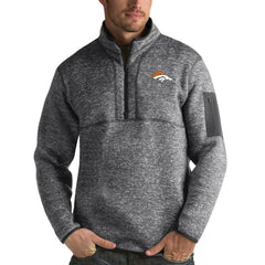 Antigua Fortune Quarter-Zip Pullover Jacket - Denver Broncos Pullover